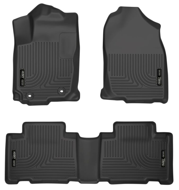 Toyota RAV4 Floor Mats - Front & 2nd Seat - Husky Liners - Weatherbeater - Black - `13-`27